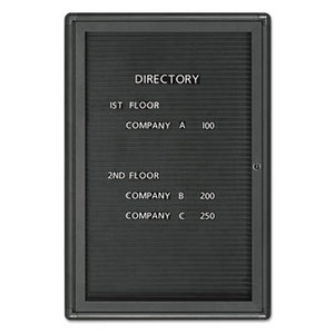 Enclosed Magnetic Directory, 24 x 36, Black Surface, Graphite Aluminum Frame by QUARTET MFG.