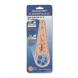 Compass, 10" Maximum Diameter, Plastic, Orange by CLASSROOM SAFE-T