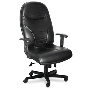 Mayline Group 9413AGBLT Comfort Series Executive High-Back Chair, Black Leather by MAYLINE COMPANY