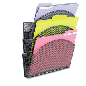 Safco Products 4175BL Onyx Magnetic Mesh Panel Accessories, 3 File Pocket, 13 x 4 1/3 x 13 1/2. Black by SAFCO PRODUCTS