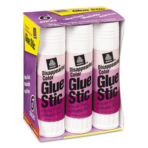 Permanent Glue Stics, Purple Application, 1.27 oz, 6/Pack by AVERY-DENNISON