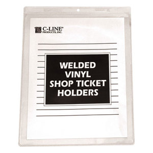 C-Line Products, Inc 80911 Clear Vinyl Shop Ticket Holder, Both Sides Clear, 15", 8 1/2 x 11, 50/BX by C-LINE PRODUCTS, INC