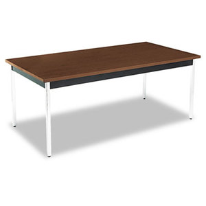 HON COMPANY UTM3672ZPCHR Utility Table, Rectangular, 72w x 36d x 29h, Columbian Walnut/Black by HON COMPANY