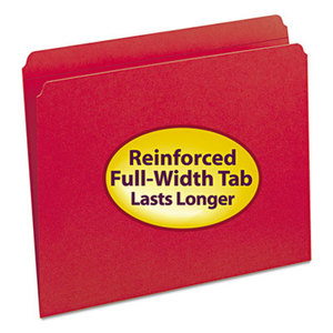 SMEAD MANUFACTURING COMPANY 12710 File Folders, Straight Cut, Reinforced Top Tab, Letter, Red, 100/Box by SMEAD MANUFACTURING CO.