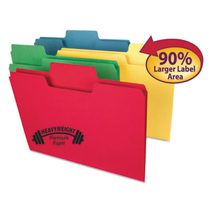 SMEAD MANUFACTURING COMPANY 10410 SuperTab Heavyweight Folder, 1/3 Tab, 3/4" Exp., Letter, Assorted, 50/BX by SMEAD MANUFACTURING CO.