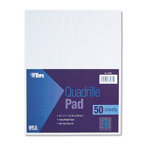 Tops Products 33081 Quadrille Pads, 8 Squares/Inch, 8 1/2 x 11, White, 50 Sheets by TOPS BUSINESS FORMS