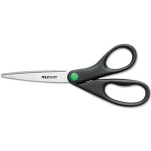 KleenEarth Recycled Stainless Steel Scissors, 8" Straight, Black by ACME UNITED CORPORATION