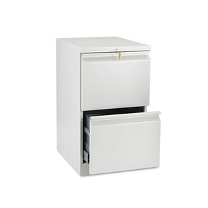 Efficiencies Mobile Pedestal File w/Two File Drawers, 19-7/8d, Light Gray by HON COMPANY