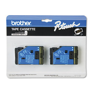 TC Tape Cartridges for P-Touch Labelers, 1/2w, Gold on Black, 2/Pack by BROTHER INTL. CORP.