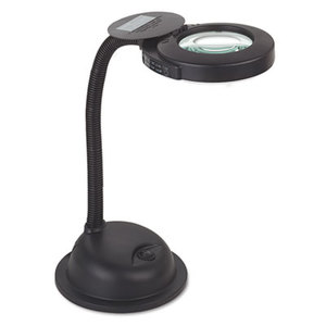 LEDU CORP. L9005 Gooseneck Compact Fluorescent Desk Magnifier Lamp, 12-1/2" High, Black by LEDU CORP.