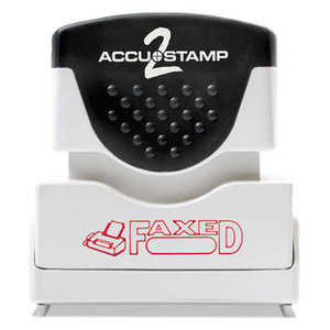 Accustamp2 Shutter Stamp with Microban, Red, FAXED, 1 5/8 x 1/2 by CONSOLIDATED STAMP