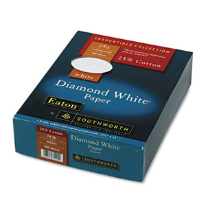 Southworth Company, Agawam, MA 31-224-10 25% Cotton Diamond White Business Paper, 24 lbs., 8-1/2 x 11, 500/Box by SOUTHWORTH CO.