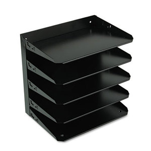 MMF INDUSTRIES 26425L004 Steelmaster Multi-Tier Horizontal Letter Organizers, Five Tier, Steel, Black by MMF INDUSTRIES