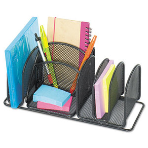 Safco Products 3251BL Deluxe Organizer, Six Compartments, Steel, 12 1/2 x 5 1/4 x 5 1/4 by SAFCO PRODUCTS