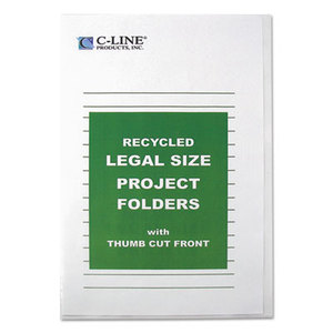 C-Line Products, Inc 62129 Recycled Project Folder, Jacket, Legal, Poly, Clear, 25 per Box by C-LINE PRODUCTS, INC