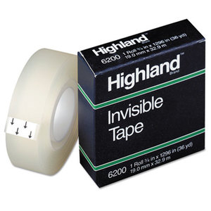 Invisible Permanent Mending Tape, 3/4" x 1296", 1" Core, Clear by 3M/COMMERCIAL TAPE DIV.