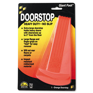 Giant Foot Doorstop, No-Slip Rubber Wedge, 3-1/2w x 6-3/4d x 2h, Safety Orange by MASTER CASTER COMPANY