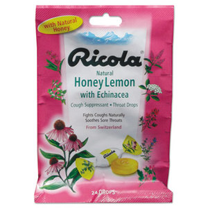 Ricola 3002 Cough Drops, Honey Lemon, 24/Bag by RICOLA