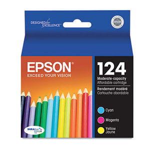 Epson Corporation T124520 T124520 (124) Moderate Capacity Ink, Cyan, Magenta, Yellow, 3/Pk by EPSON AMERICA, INC.