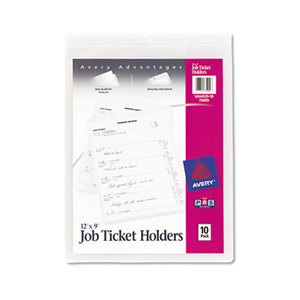 Avery 75009 Job Ticket Holders, Heavy Gauge Vinyl, 9 x 12, Clear, 10/Pack by AVERY-DENNISON