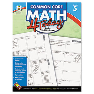 Common Core 4 Today Workbook, Math, Grade 5, 96 pages by CARSON-DELLOSA PUBLISHING