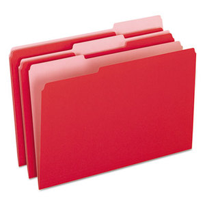 Cardinal Brands, Inc 1531/3RED Colored File Folders, 1/3 Cut Top Tab, Legal, Red/Light Red, 100/Box by ESSELTE PENDAFLEX CORP.