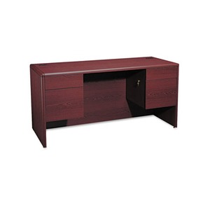 HON COMPANY 10765NN 10700 Kneespace Credenza, 3/4 Height Pedestals, 60w x 24d x 29 1/2h, Mahogany by HON COMPANY