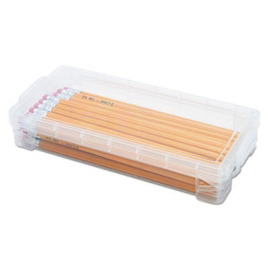 Super Stacker Pencil Box, Clear, 8 1/4 x 3 3/4 x 1 1/2 by ADVANTUS CORPORATION