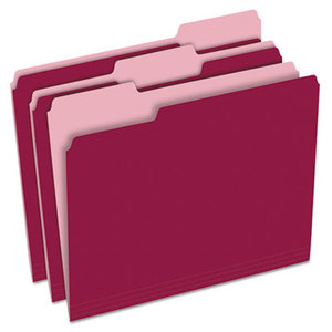 Cardinal Brands, Inc 1521/3BUR Colored File Folders, 1/3 Cut Top Tab, Letter, Burgundy/Light Burgundy, 100/Box by ESSELTE PENDAFLEX CORP.