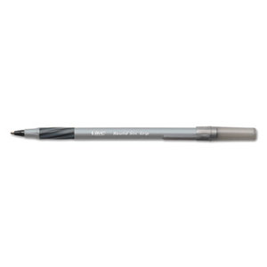 Round Stic Grip Xtra Comfort Ballpoint Pen, Black Ink, 1.2mm, Medium, Dozen by BIC CORP.