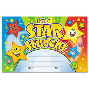 Recognition Awards, I'm a Star Student, 8 1/2w by 5 1/2h, 30/Pack by TREND ENTERPRISES, INC.