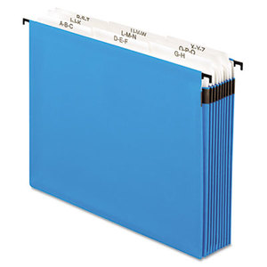 Cardinal Brands, Inc 59225 Nine-Section Hanging Folder, 5 1/4", Tabs and Labels, 1/3 Tab, Letter, Blue by ESSELTE PENDAFLEX CORP.