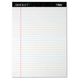 Docket Ruled Perforated Pads, 8 1/2 x 11 3/4, White, 50 Sheets, Dozen by TOPS BUSINESS FORMS