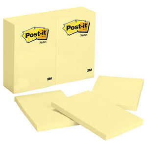 3M 659YW Original Pads in Canary Yellow, 4 x 6, 100/Pad, 12 Pads/Pack by 3M/COMMERCIAL TAPE DIV.