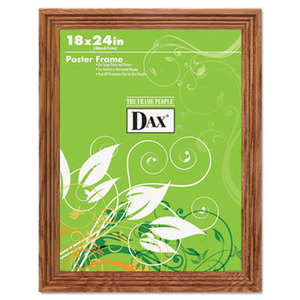 Plastic Poster Frame, Traditional Clear Plastic Window, 18 x 24, Medium Oak by DAX MANUFACTURING INC.