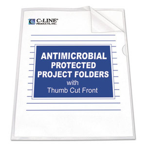 C-Line Products, Inc 62137 Antimicrobial Project Folders, Jacket, Letter, Polypropylene, Clear, 25/Box by C-LINE PRODUCTS, INC