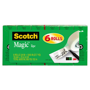 3M 810-K6 Magic Tape Refill, 3/4" x 1000", 6/Pack by 3M/COMMERCIAL TAPE DIV.