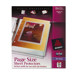 Avery 74204 Top-Load Poly Three-Hole Sheet Protectors, Non-Glare, Letter, 50/Box by AVERY-DENNISON