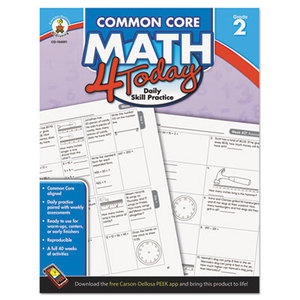 Common Core 4 Today Workbook, Math, Grade 2, 96 pages by CARSON-DELLOSA PUBLISHING