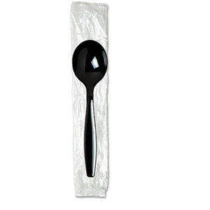 DIXIE FOOD SERVICE SH53C Individually Wrapped Spoons, Plastic, Black, 1000/Carton by DIXIE FOOD SERVICE