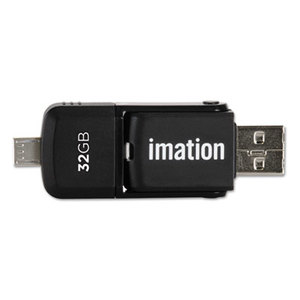 2-in-1 Micro USB Flash Drive, 32GB, Black by IMATION