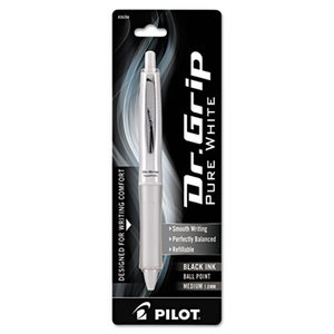 Pilot Corporation 36204 Dr. Grip PureWhite Advanced Ink Retractable Ball Point Pen, Black Ink, 1mm by PILOT CORP. OF AMERICA