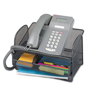 Safco Products 2160BL Onyx Angled Mesh Steel Telephone Stand, 11 3/4 x 9 1/4 x 7, Black by SAFCO PRODUCTS