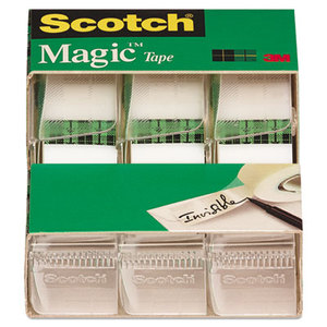 3M 3105 Magic Tape, Refillable Dispenser, 3/4" x 300", 3/Pack by 3M/COMMERCIAL TAPE DIV.