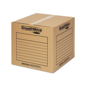 Fellowes, Inc 7713901 SmoothMove Basic Moving Boxes, 18 1/4l x 18 1/4w x 16 3/8h, Kraft/Black, 20/BD by FELLOWES MFG. CO.