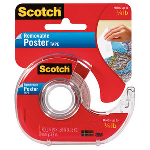 Wallsaver Removable Poster Tape, Double-Sided, 3/4" x 150", w/Dispenser by 3M/COMMERCIAL TAPE DIV.