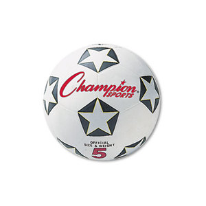 Rubber Sports Ball, For Soccer, No. 4, White/Black by CHAMPION SPORT