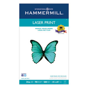 Hammermill 10461-2 Laser Print Office Paper, 98 Brightness, 24lb, 8-1/2 x 14, White, 500 Sheets/RM by HAMMERMILL/HP EVERYDAY PAPERS