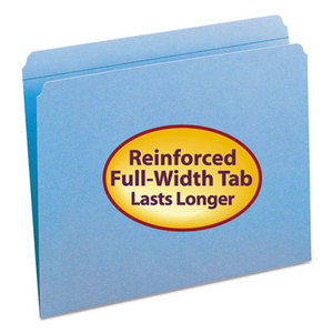 SMEAD MANUFACTURING COMPANY 12010 File Folders, Straight Cut, Reinforced Top Tab, Letter, Blue, 100/Box by SMEAD MANUFACTURING CO.