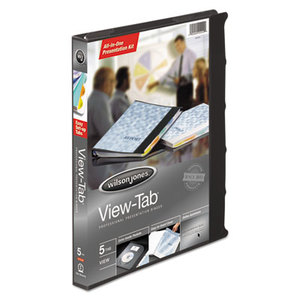 ACCO Brands Corporation W55365 View-Tab Presentation Round Ring View Binder w/Tabs, 5/8" Cap, Black by WILSON JONES CO.